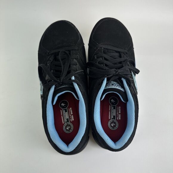Skechers Synergy Sandlot Alloy Toe Sneaker Work Shoe Black Blue Womens 8.5 EW - Picture 6 of 13